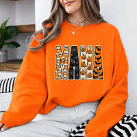 Halloween Mama Sweatshirt with Pumpkin Spooky Vintage Mom Graphic