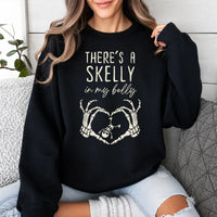 Halloween Pregnancy Announcement Sweatshirt Skelly Belly