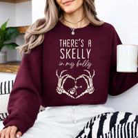 Halloween Pregnancy Announcement Sweatshirt Skelly Belly
