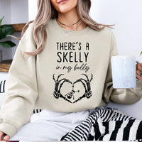 Halloween Pregnancy Announcement Sweatshirt Skelly Belly