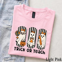Halloween Teacher T-Shirt Trick Or Teach Spooky Classroom Unisex Cute Retro