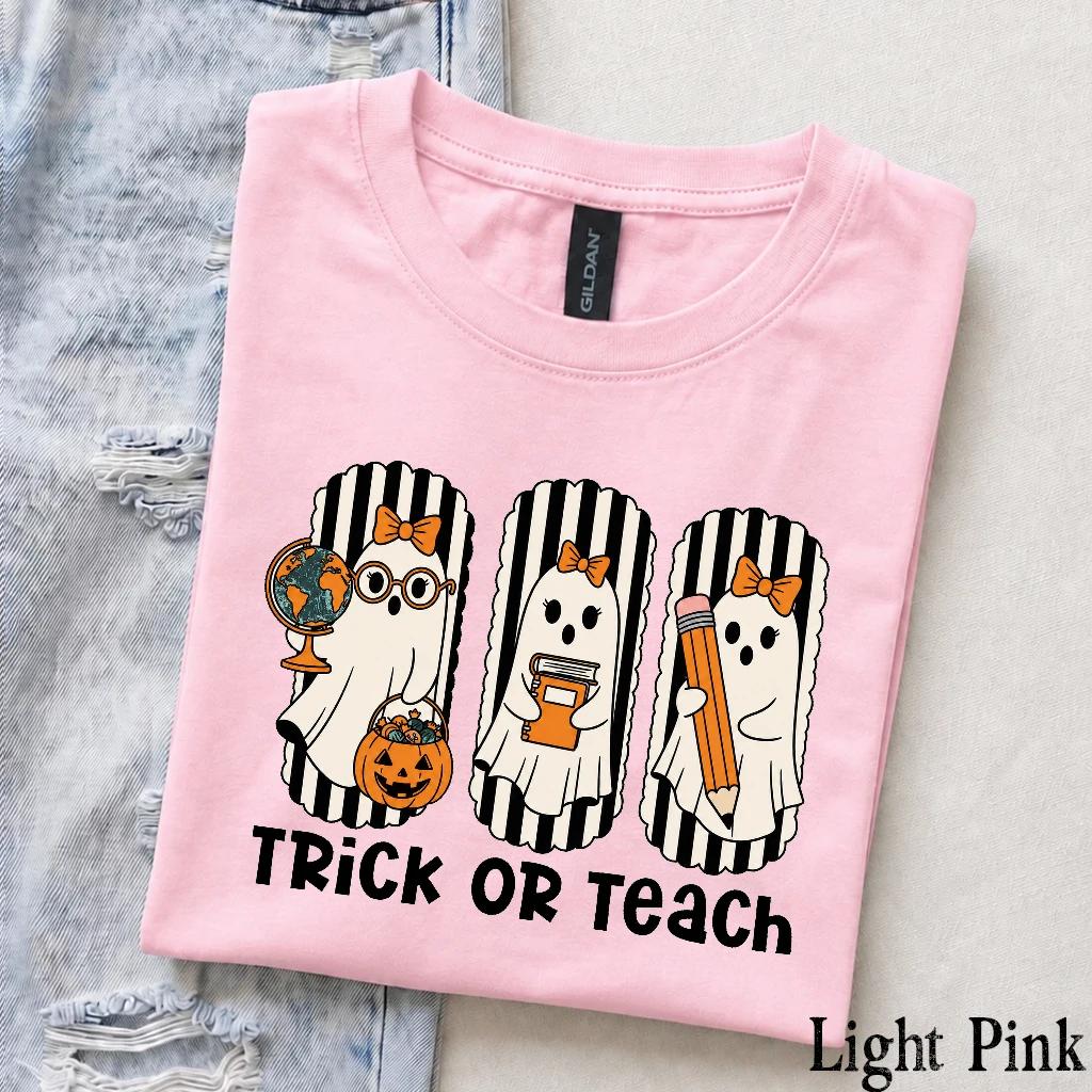 Halloween Teacher T-Shirt Trick Or Teach Spooky Classroom Unisex Cute Retro