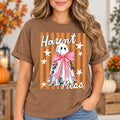 Haunt Mess Ghost T-Shirt, Floral Ghost with Pink Bow, Funny Spooky Season Outfit for Women