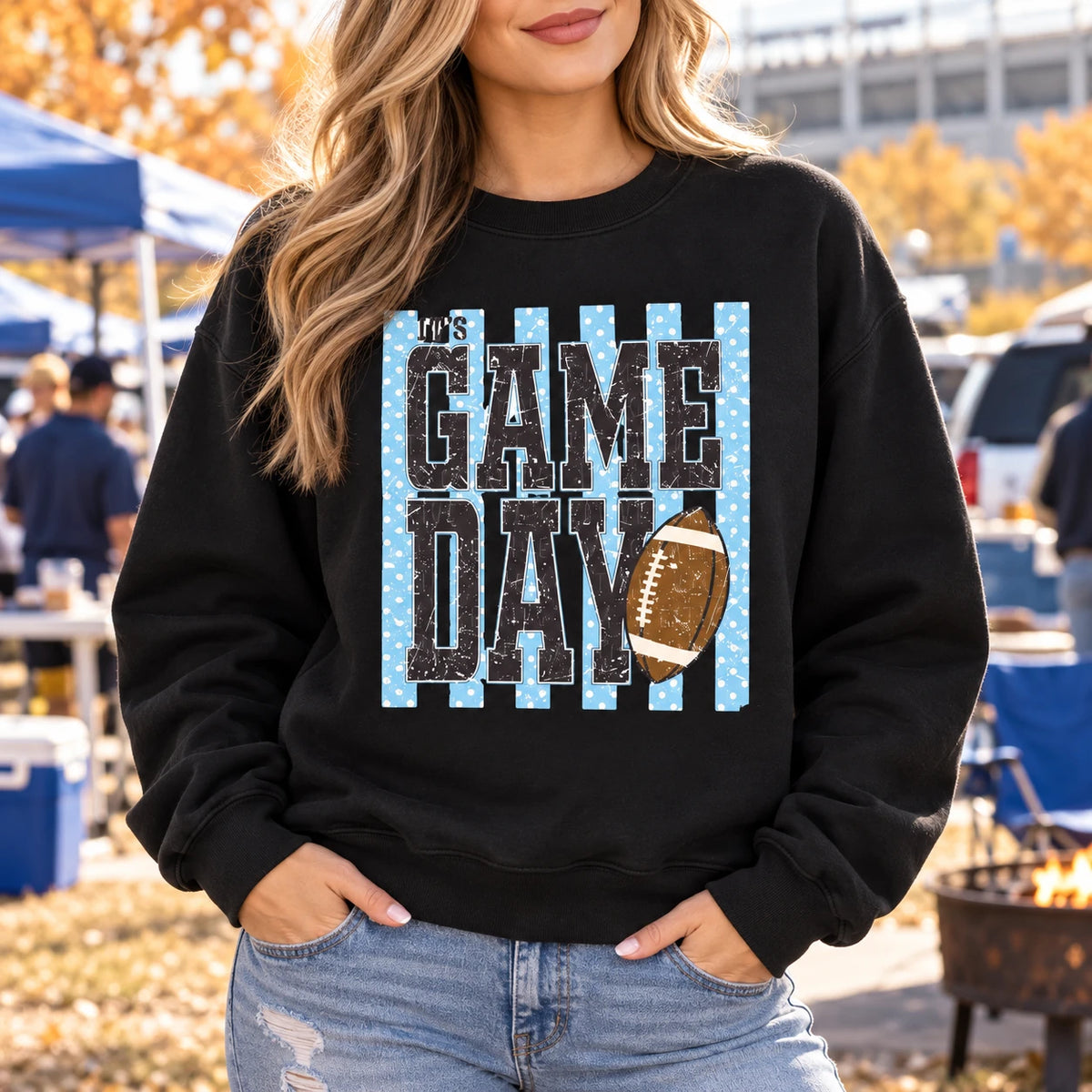 It's Game Day Football Sweatshirt Vintage Sports Fan for Tailgates, Sunday Football & Fall Game Days