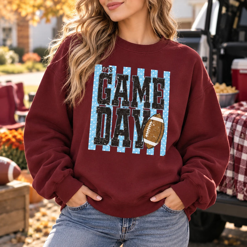 It's Game Day Football Sweatshirt Vintage Sports Fan for Tailgates, Sunday Football & Fall Game Days
