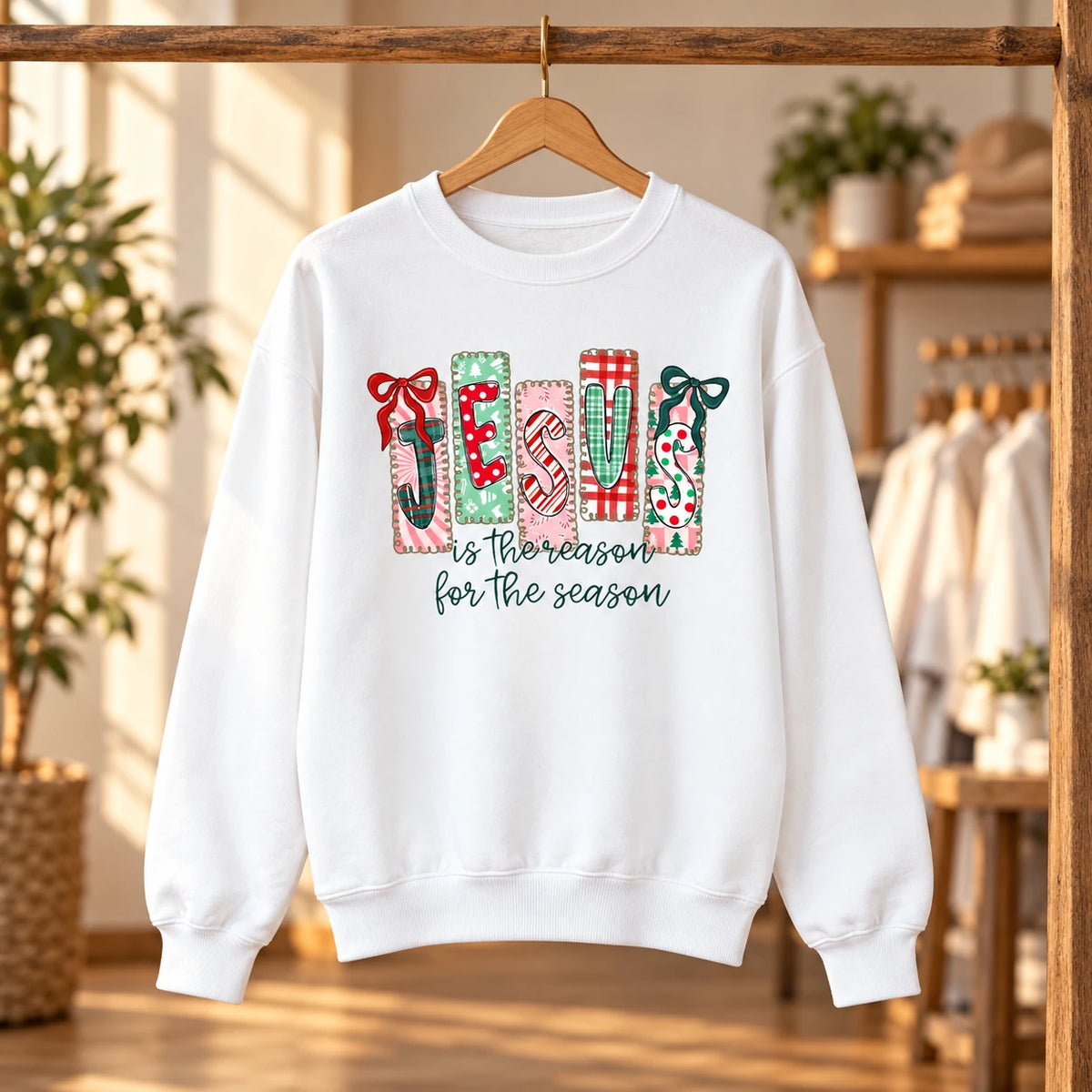 Jesus Christmas Sweatshirt, Reason For The Season Holiday Christian