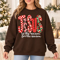 Jesus Is The Reason For The Season Sweatshirt, Retro Christmas Plaid Floral Print, Cute Christian Holiday Sweater, Faith Based Xmas for Women, Religious