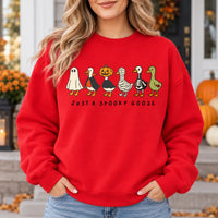 Just a Spooky Goose Shirt & Sweatshirt Cute Halloween Costumed Geese Fall Graphic Apparel
