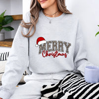 Leopard Christmas Sweatshirt Merry Christmas Holiday Women Leopard Print Design