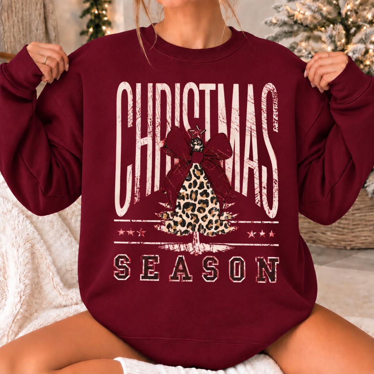 Leopard Christmas Tree Sweatshirt, Christmas Season, Holiday Women, Vintage Coquette Design