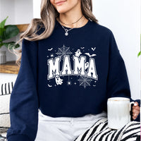 Mama Halloween Sweatshirt Spooky Mama Halloween Mom Women Cute Varsity Style