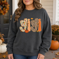 Mama Mimi Nana Grandma Fall Pumpkin Sweatshirt Floral Leopard Crewneck