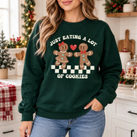 Matching Christmas Couple Sweatshirt Funny Gingerbread Pullover for Holiday Photos & Pregnancy Reveal