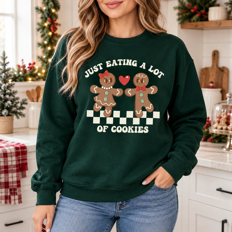 Matching Christmas Couple Sweatshirt Funny Gingerbread Pullover for Holiday Photos & Pregnancy Reveal