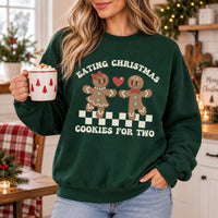 Matching Christmas Couple Sweatshirt Funny Gingerbread Pullover for Holiday Photos & Pregnancy Reveal