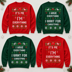 Matching Couple Christmas Sweatshirt Funny Holiday Partner Graphic Pullover