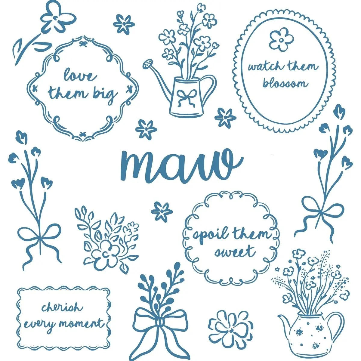 Custom Floral Family Nickname Shirt, Personalized Grandma Mama Nana Gigi Auntie Abuela Mother's Day Tee – maw