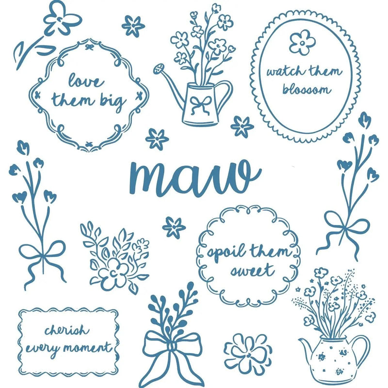 Custom Floral Family Nickname Shirt, Personalized Grandma Mama Nana Gigi Auntie Abuela Mother's Day Tee – maw
