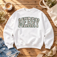 Merry Christmas Sweatshirt Camo Letter Holiday For Women Rustic Winter Outfit