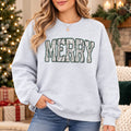 Merry Christmas Sweatshirt Camo Letter Holiday For Women Rustic Winter Outfit