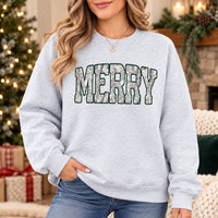 Merry Christmas Sweatshirt Camo Letter Holiday For Women Rustic Winter Outfit