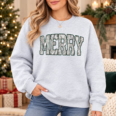 Merry Christmas Sweatshirt Camo Letter Holiday For Women Rustic Winter Outfit