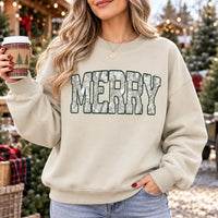 Merry Christmas Sweatshirt Camo Letter Holiday For Women Rustic Winter Outfit