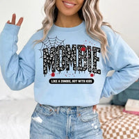 Mombie Halloween Like A Zombie But With Kids Sweatshirt Spooky Mom Life Fall Women Funny Graphic
