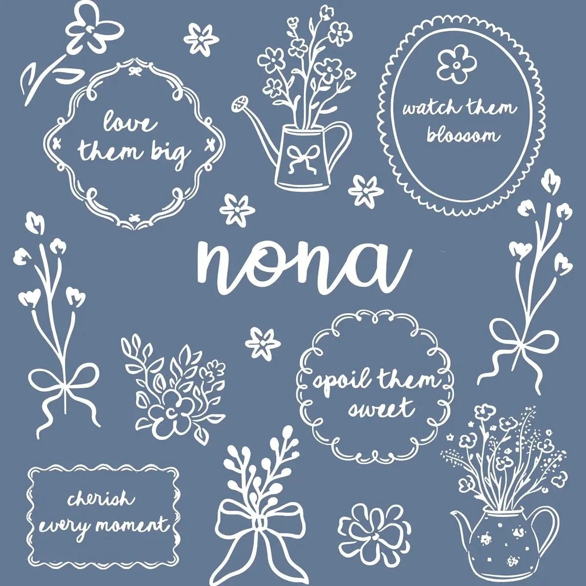 Custom Floral Family Nickname Shirt, Personalized Grandma Mama Nana Gigi Auntie Abuela Mother's Day Tee – nona