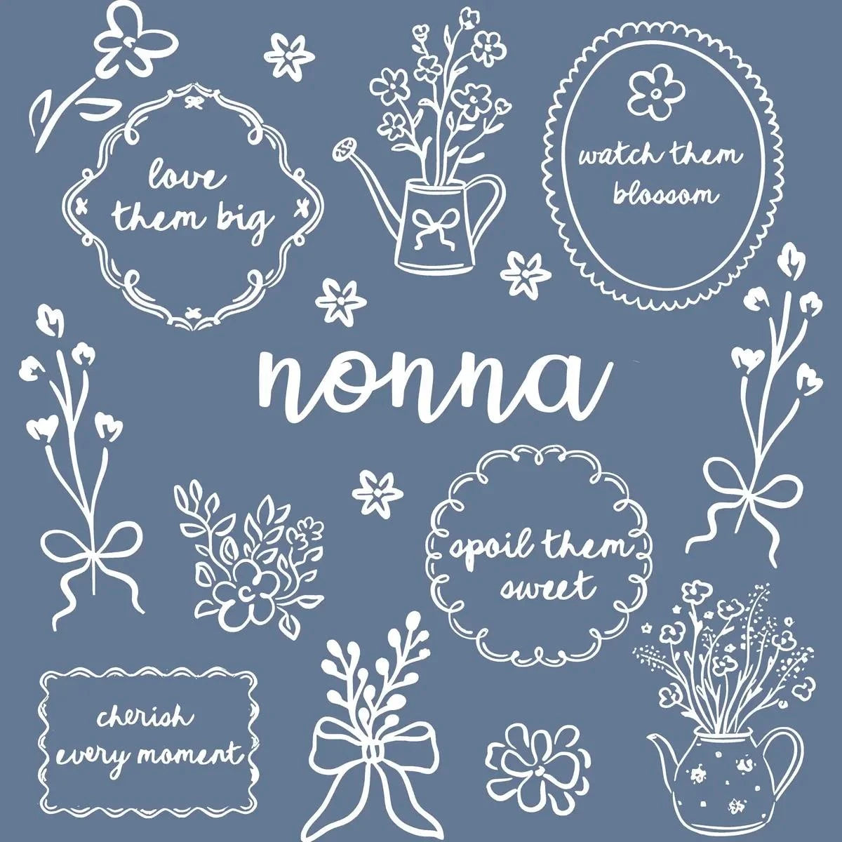Custom Floral Family Nickname Shirt, Personalized Grandma Mama Nana Gigi Auntie Abuela Mother's Day Tee – nonna