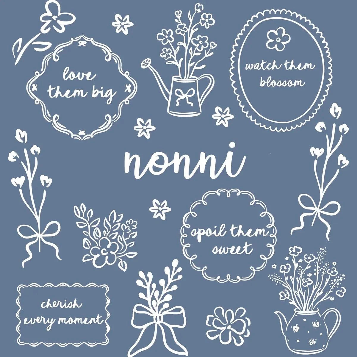 Custom Floral Family Nickname Shirt, Personalized Grandma Mama Nana Gigi Auntie Abuela Mother's Day Tee – nonni