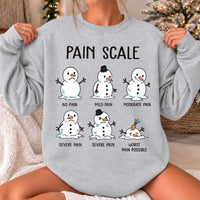 Nurse Christmas Gift Pain Scale Snowman Sweatshirt Holiday Healthcare Women Cute Medical Humor Design