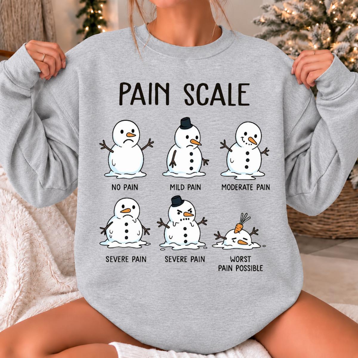 Nurse Christmas Gift Pain Scale Snowman Sweatshirt Holiday Healthcare Women Cute Medical Humor Design