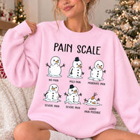 Nurse Christmas Gift Pain Scale Snowman Sweatshirt Holiday Healthcare Women Cute Medical Humor Design