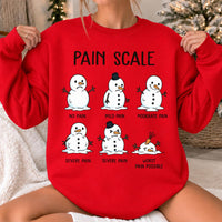 Nurse Christmas Gift Pain Scale Snowman Sweatshirt Holiday Healthcare Women Cute Medical Humor Design