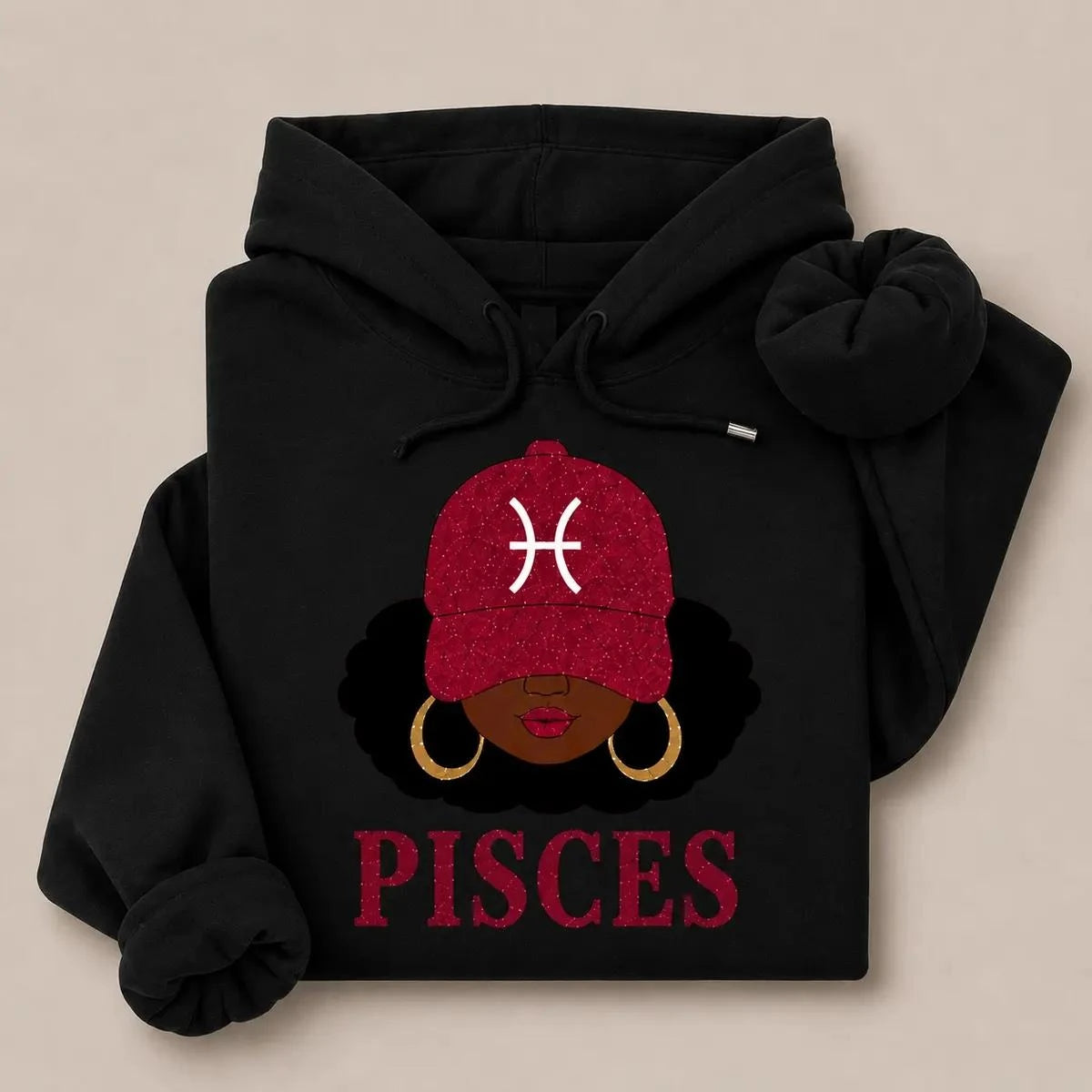 Personalized Afro Zodiac Hoodie, Horoscope Sign Portrait