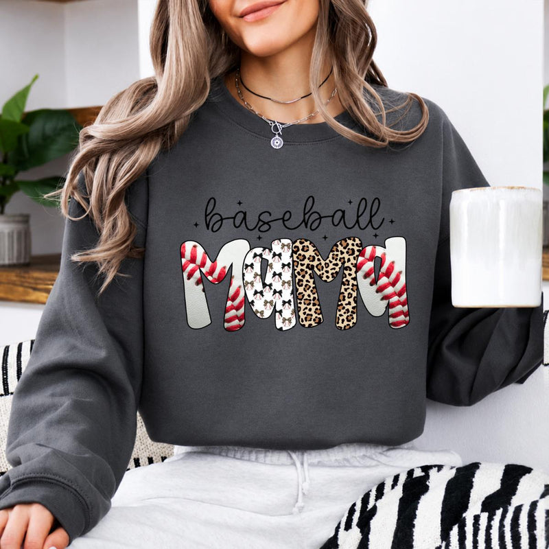 Personalized Baseball Mama Sweatshirt, Custom Choose Your Family Role Text, Baseball Mom Grandma Aunt Game Day Gift
