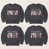 Personalized Baseball Mama Sweatshirt, Custom Family Role Crewneck, Baseball Mom Grandma Aunt Game Day Gift