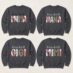 Personalized Baseball Mama Sweatshirt, Custom Family Role Crewneck, Baseball Mom Grandma Aunt Game Day Gift
