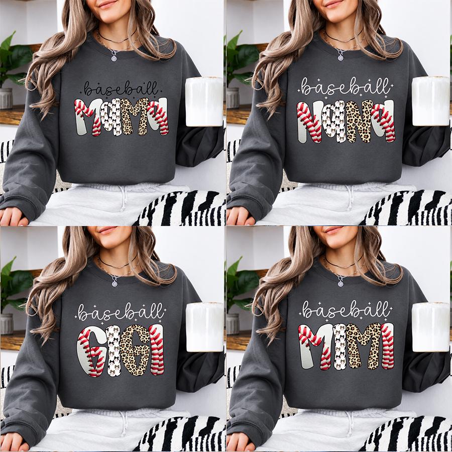 Personalized Baseball Mama Sweatshirt, Custom Choose Your Family Role Text, Baseball Mom Grandma Aunt Game Day Gift