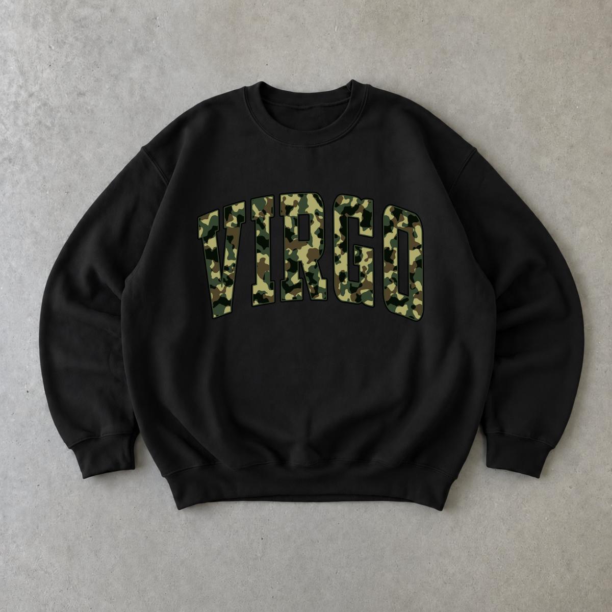 Personalized Camo Zodiac Sweatshirt, Custom Choose Your Star Sign, Astrology Lover Birthday Gift