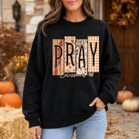 Personalized Christian Fall Sweatshirt, Choose Pray Believe Grace or Joy Bible Verse Autumn Faith Gift