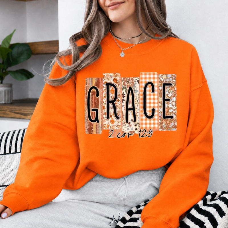 Personalized Christian Fall Sweatshirt, Custom Choose Pray Believe Grace or Joy Design, Bible Verse Autumn Faith Gift for Women