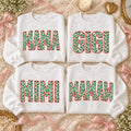 Personalized Christmas Grandma Sweatshirt, Custom Family Nickname Holly Berry Design, Choose Mama Gigi Mimi Aunt Mom Text, Holiday Gift for Her