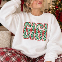 Personalized Christmas Grandma Sweatshirt, Custom Family Nickname Holly Berry Design, Choose Mama Gigi Mimi Aunt Mom Text, Holiday Gift for Her