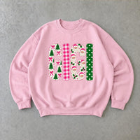 Personalized Christmas Mom Sweatshirt, Custom Choose Your Family Title, Mama Grandma Gigi Aunt Holiday Coquette Gift