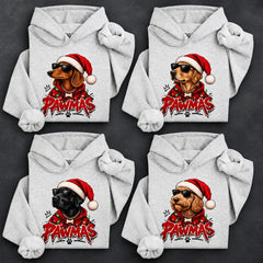 Personalized Dog Breed Christmas Hoodie, 50+ Breed Choices, Santa Pawmas Gift for Dog Lovers