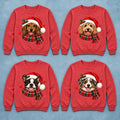 Personalized Dog Breed Christmas Sweatshirt, Custom Santa Dog Portrait with 50+ Breed Choices, Holiday Gift for Dog Moms