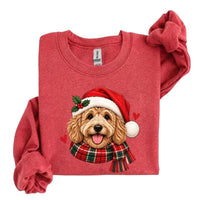Personalized Dog Breed Christmas Sweatshirt, Custom Choose from 50+ Breeds, Festive Santa Dog Portrait for Dog Mom, Holiday Dog Lover Gift