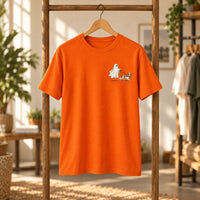 Personalized Dog Breed Ghost Walking Pet Halloween T-Shirt, Cute Fall Spooky Season Dog Mom Graphic Tee